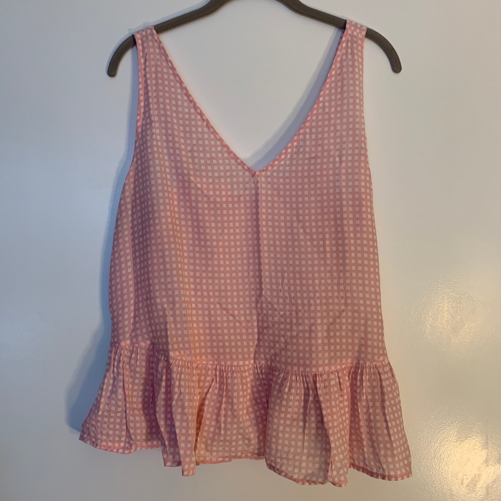 Mango Ruffle Hem Gingham Top - Picture 5 of 8
